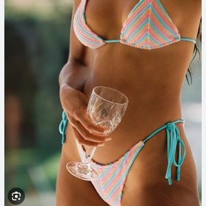 Triangl multi stripe terry BIKINI SIZE MEDIUM NWT